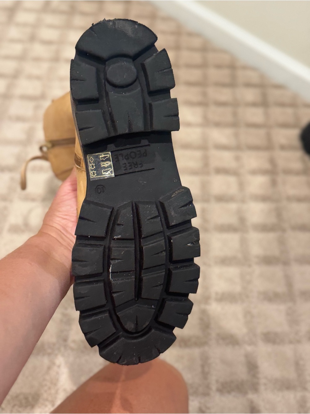 Free People Tan Lace-Up Platform Combat Boots - Picture 5 of 5